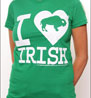 Irish kelly green ladies t-shirt I love buffalo
